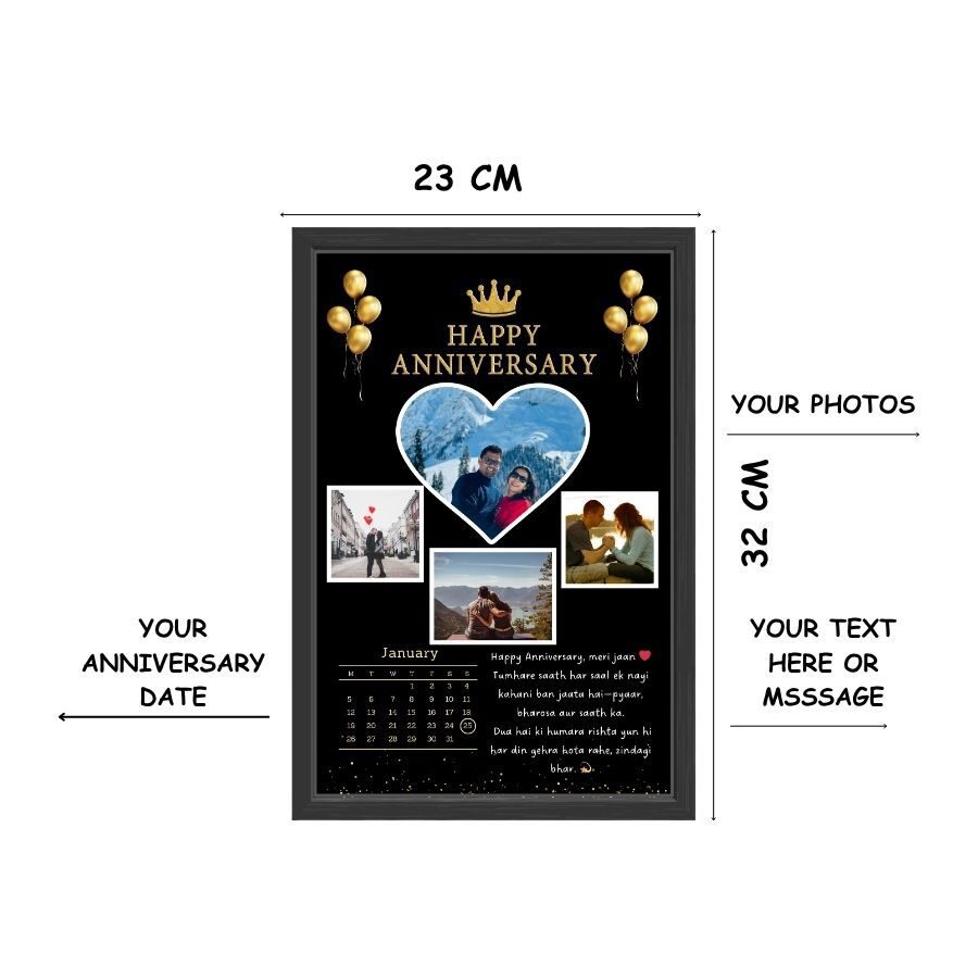 Anniversary Photo Frame With Photo And Message