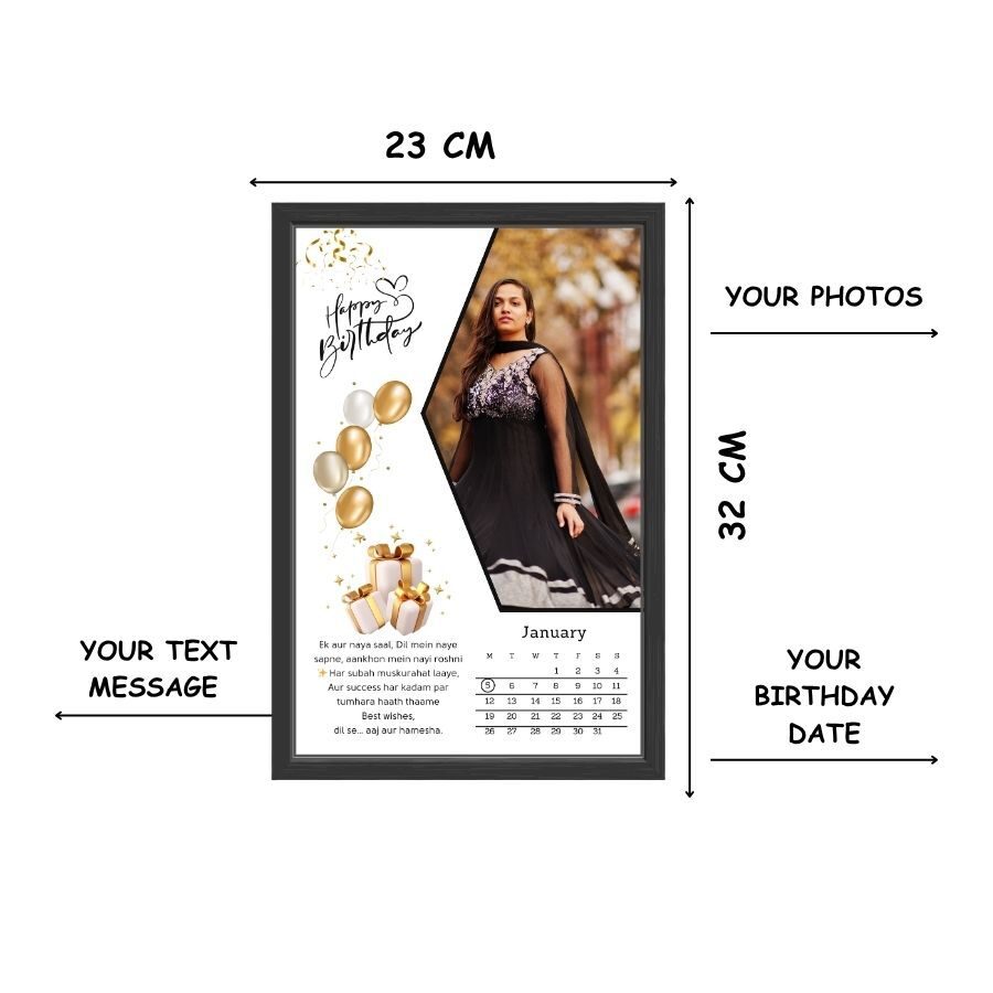 Birthday Photo Frame With Custom Message Gift