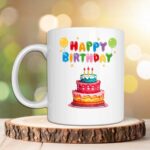 Cartoon Cake Mug For Birthday Cute Kids Gift