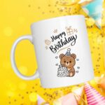 Cute Teddy Printed Mug For Birthday Gift