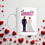 Romantic Couple Printed Happy Anniversary Coffee Mug Gift