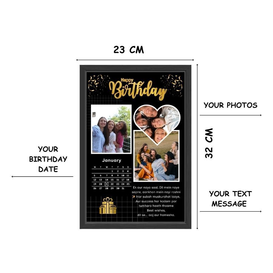 Personalised Birthday Frame With Photo & Message