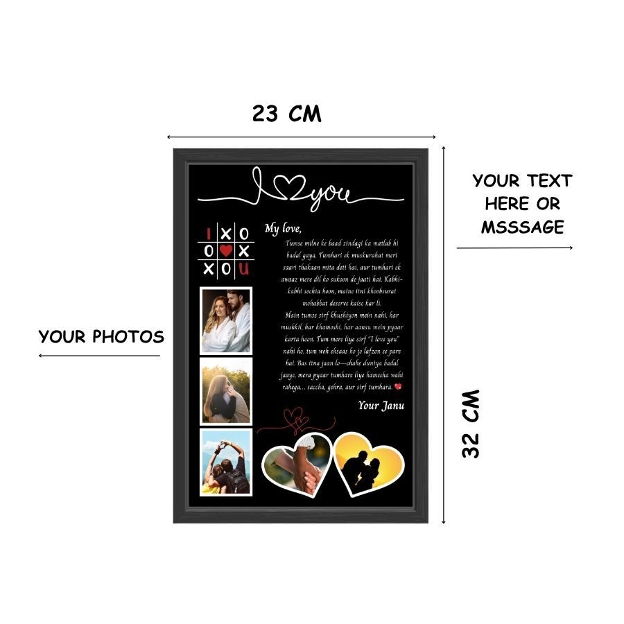 Personalised Couple Love Photo Frame for Romantic Gift