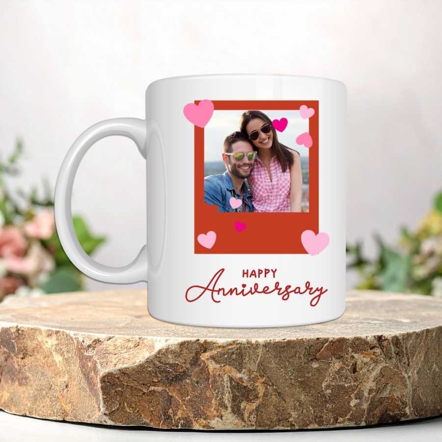 Pink Heart Couple Photo Mug Anniversary Gift pink-heart-photo-mug.jpeg